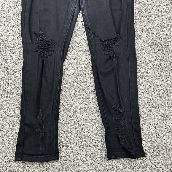 Wax Jean Women’s Size 14 Butt I Love You Stretch Distressed Black Stretch Skinny - Picture 3 of 11